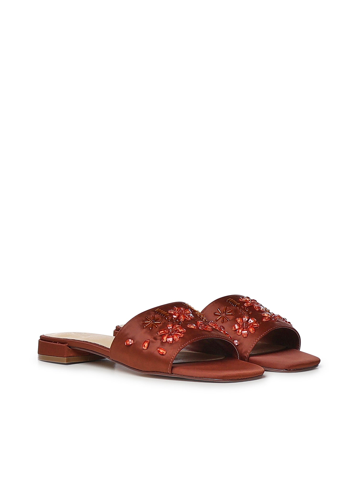Sandali flat Kayla con cristalli 73SC9YM01RIC KAYLA FLATCIOCCOLATO V° 73 