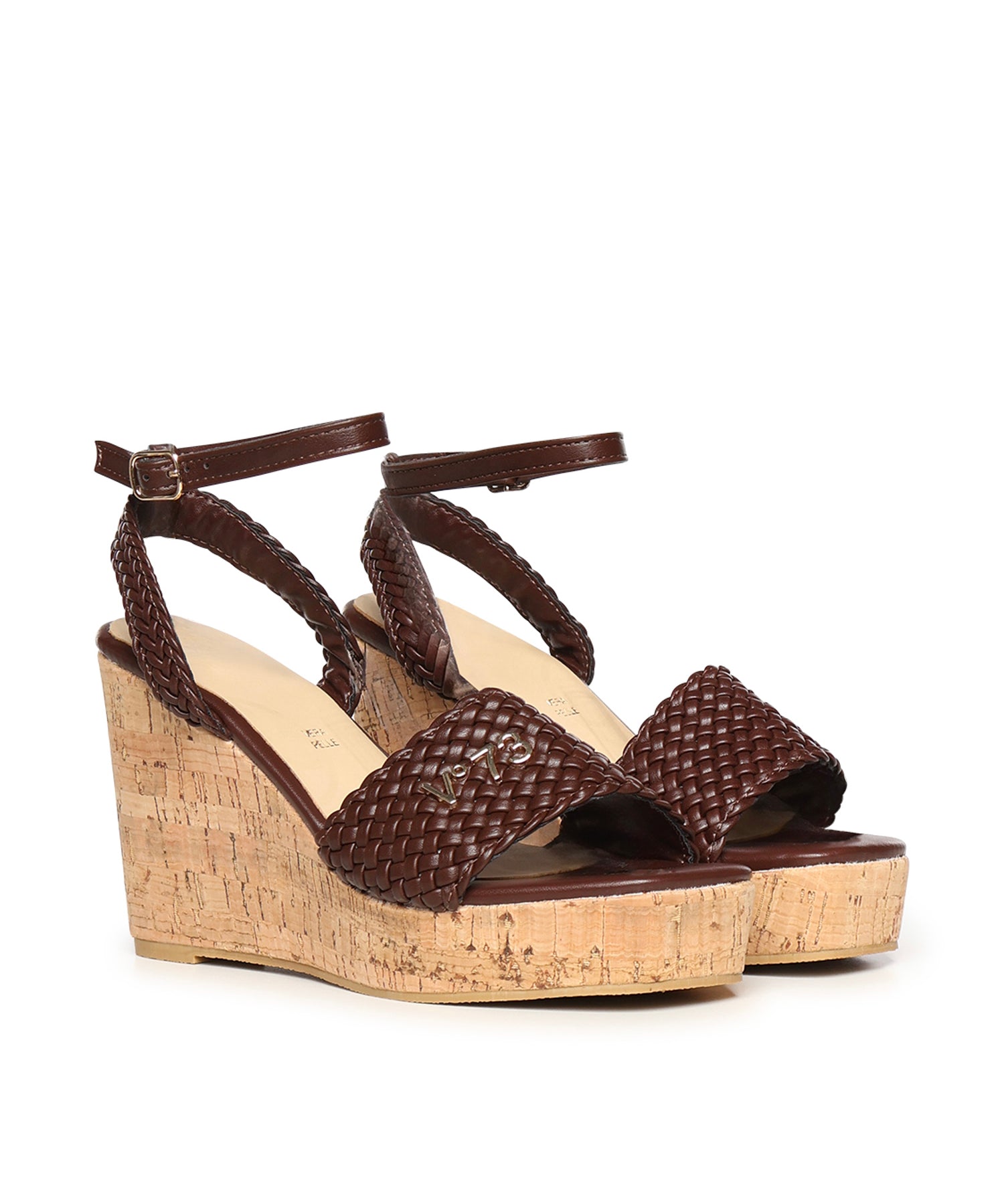 Sandali con zeppa e logo 73SC9YU01INT ZELDA WEDGEMORO V° 73 