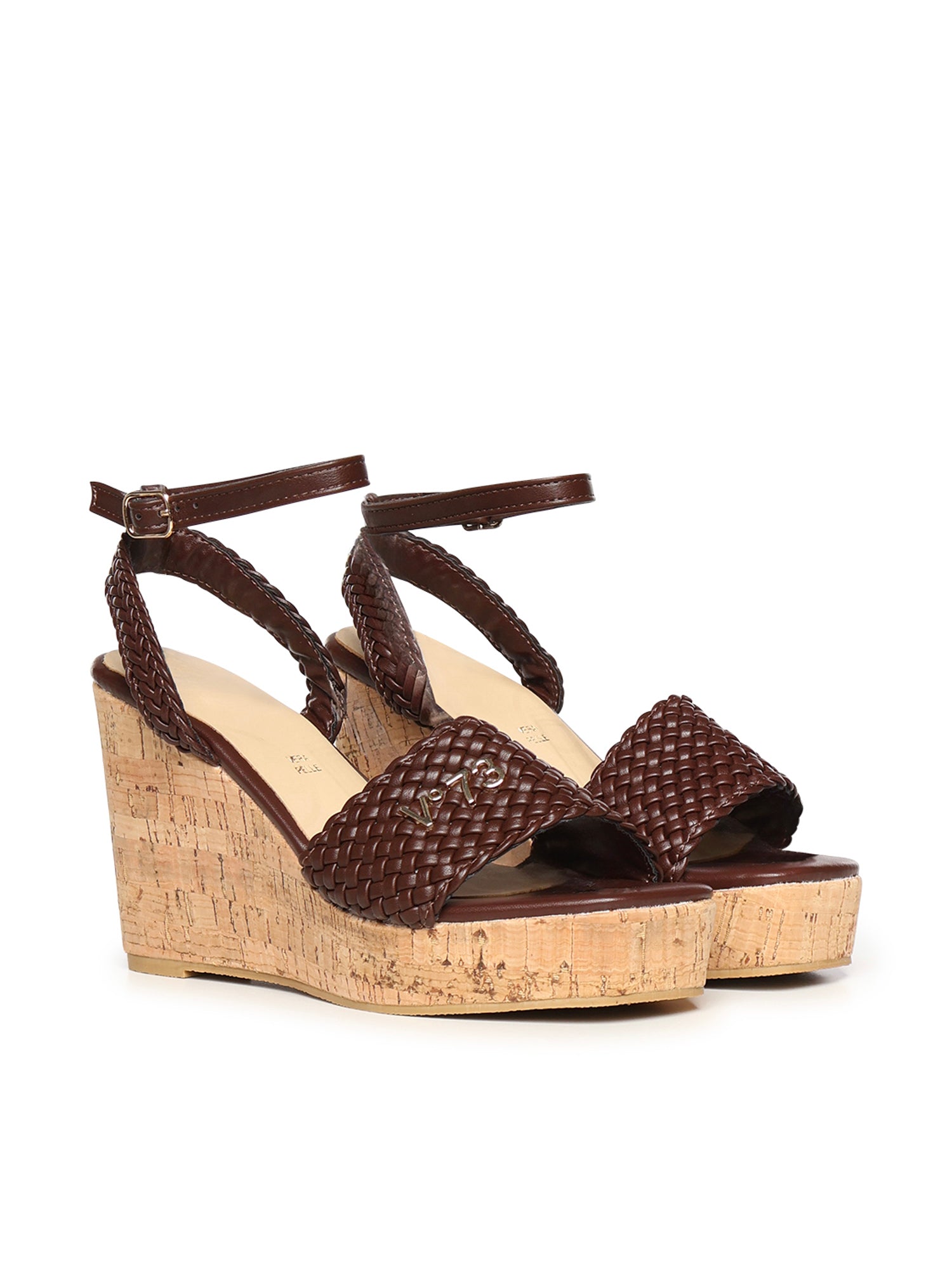 Sandali con zeppa e logo 73SC9YU01INT ZELDA WEDGEMORO V° 73 