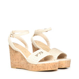 Sandali con zeppa e logo 73SC9YU01INT ZELDA WEDGEOFF WHITE V° 73 