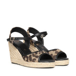 Sandali con zeppa Ilene e logo 73SC9YW01LEO ILENE WEDGEBEIGE/MORO V° 73 