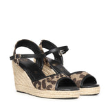 Sandali con zeppa Ilene e logo 73SC9YW01LEO ILENE WEDGEBEIGE/MORO V° 73 