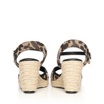 Sandali con zeppa Ilene e logo 73SC9YW01LEO ILENE WEDGEBEIGE/MORO V° 73 