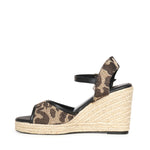 Sandali con zeppa Ilene e logo 73SC9YW01LEO ILENE WEDGEBEIGE/MORO V° 73 