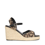 Sandali con zeppa Ilene e logo 73SC9YW01LEO ILENE WEDGEBEIGE/MORO V° 73 