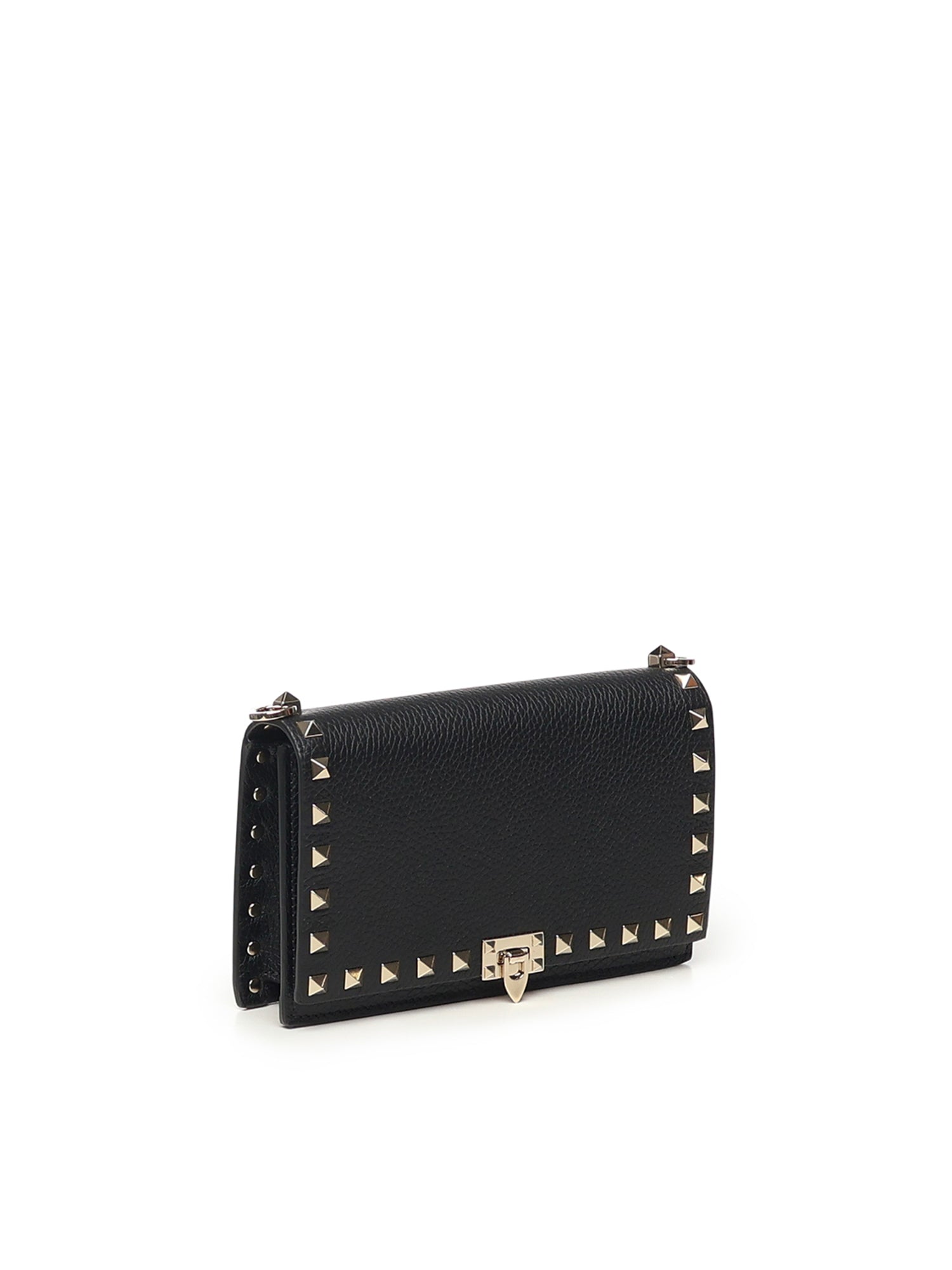 Mini bag con catena Rockstud in vitello granato 8W2P0Y59 VSH0NO VALENTINO GARAVANI 