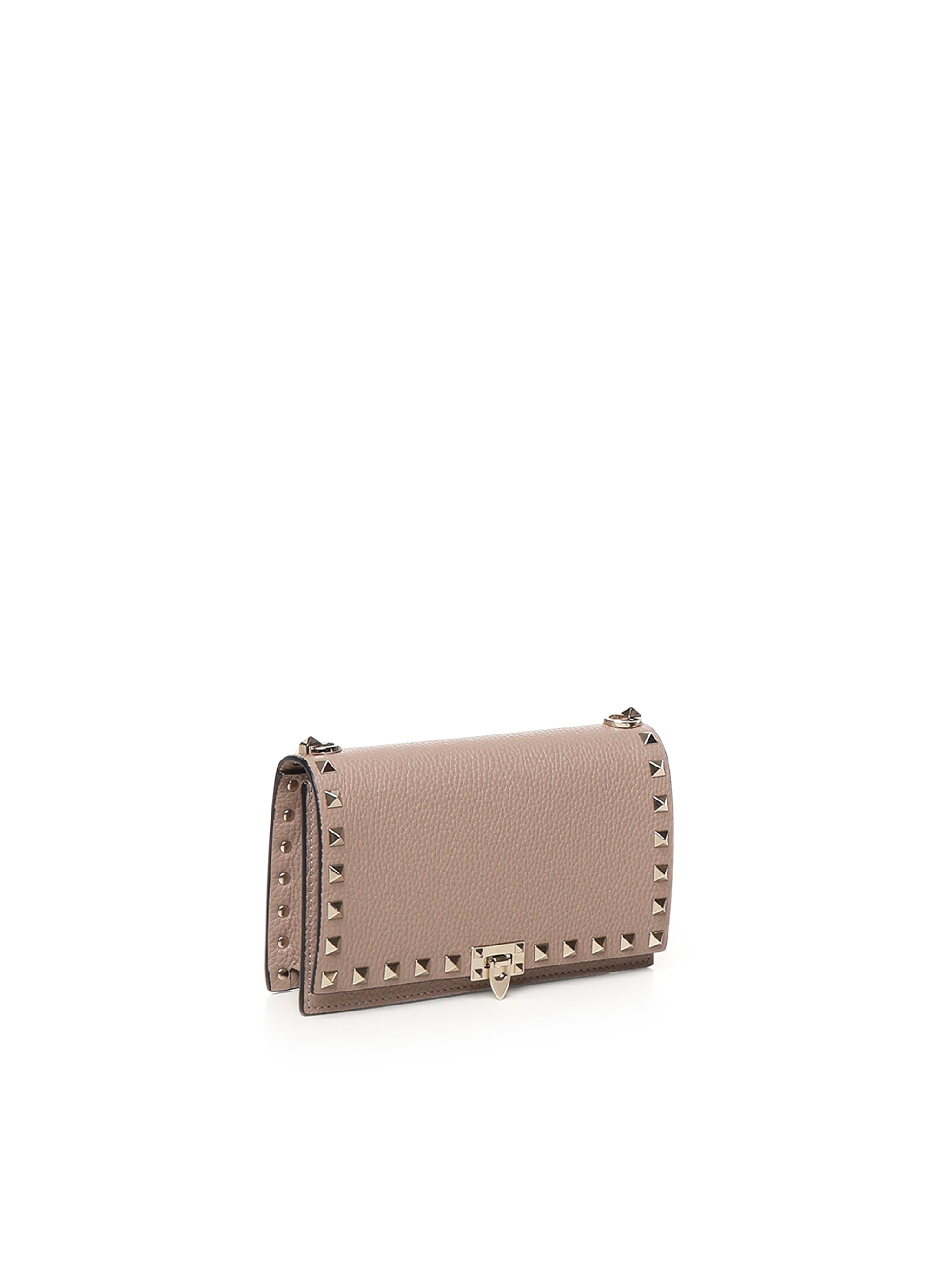 Mini bag con catena Rockstud in vitello granato 8W2P0Y59 VSHP45 VALENTINO GARAVANI 
