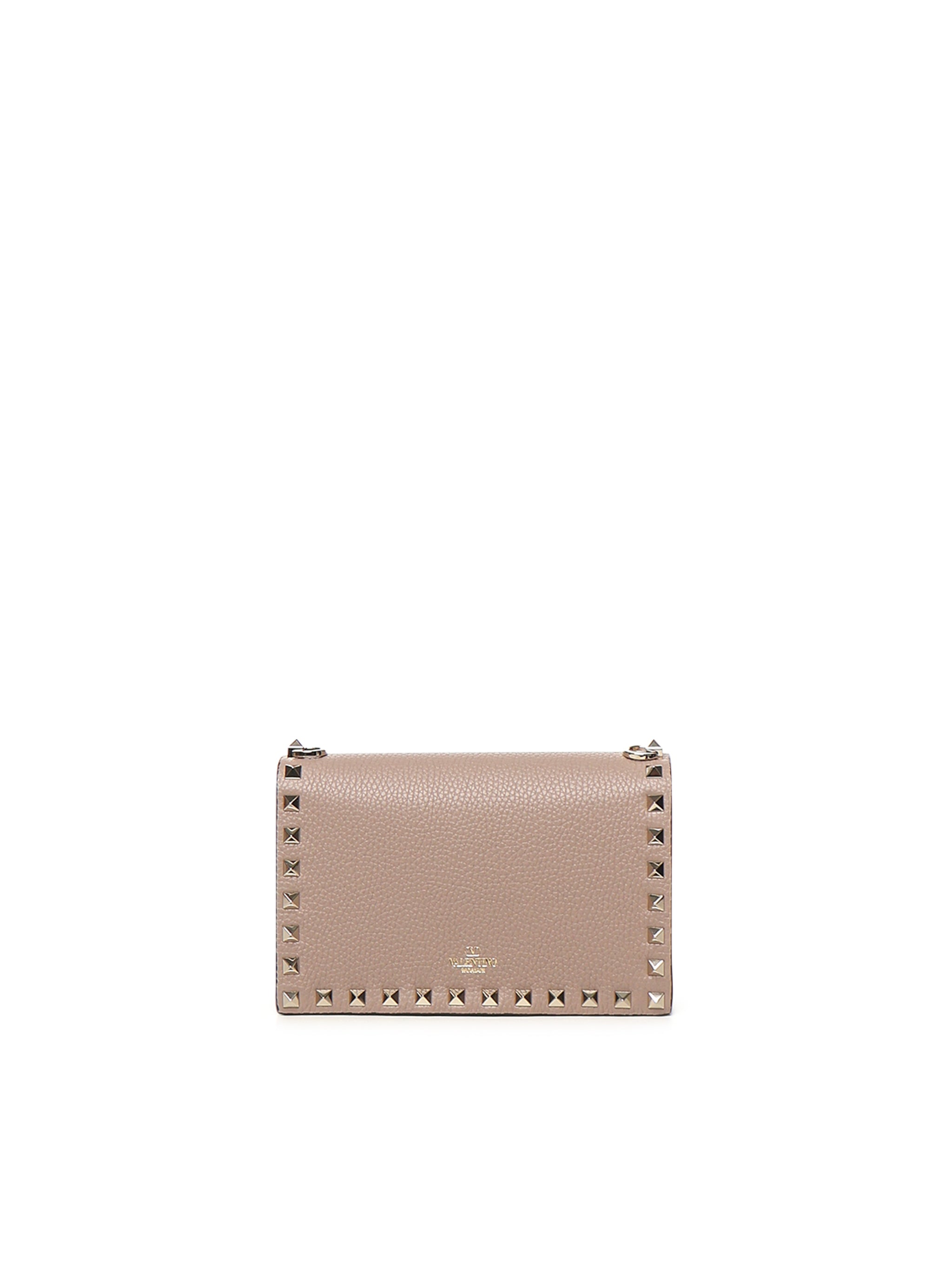 Mini bag con catena Rockstud in vitello granato 8W2P0Y59 VSHP45 VALENTINO GARAVANI 