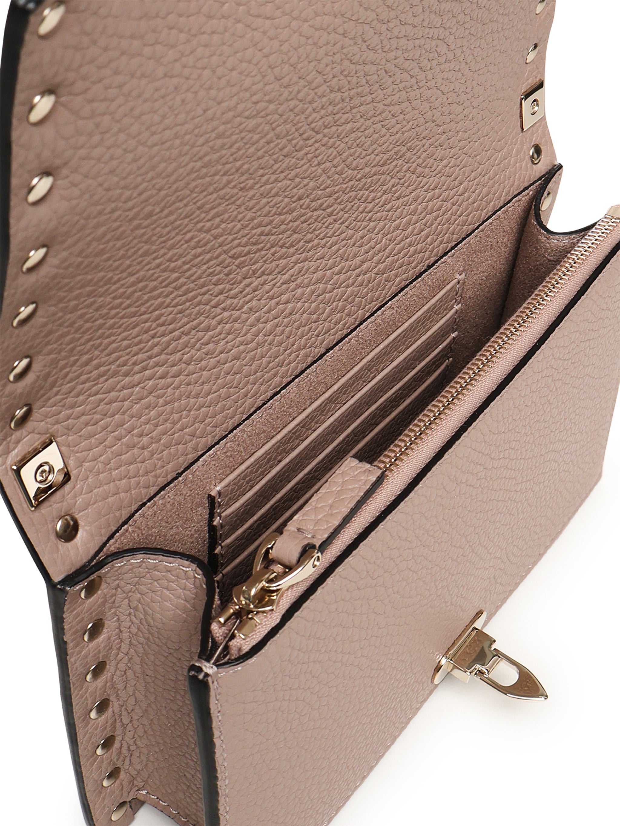 Mini bag con catena Rockstud in vitello granato 8W2P0Y59 VSHP45 VALENTINO GARAVANI 