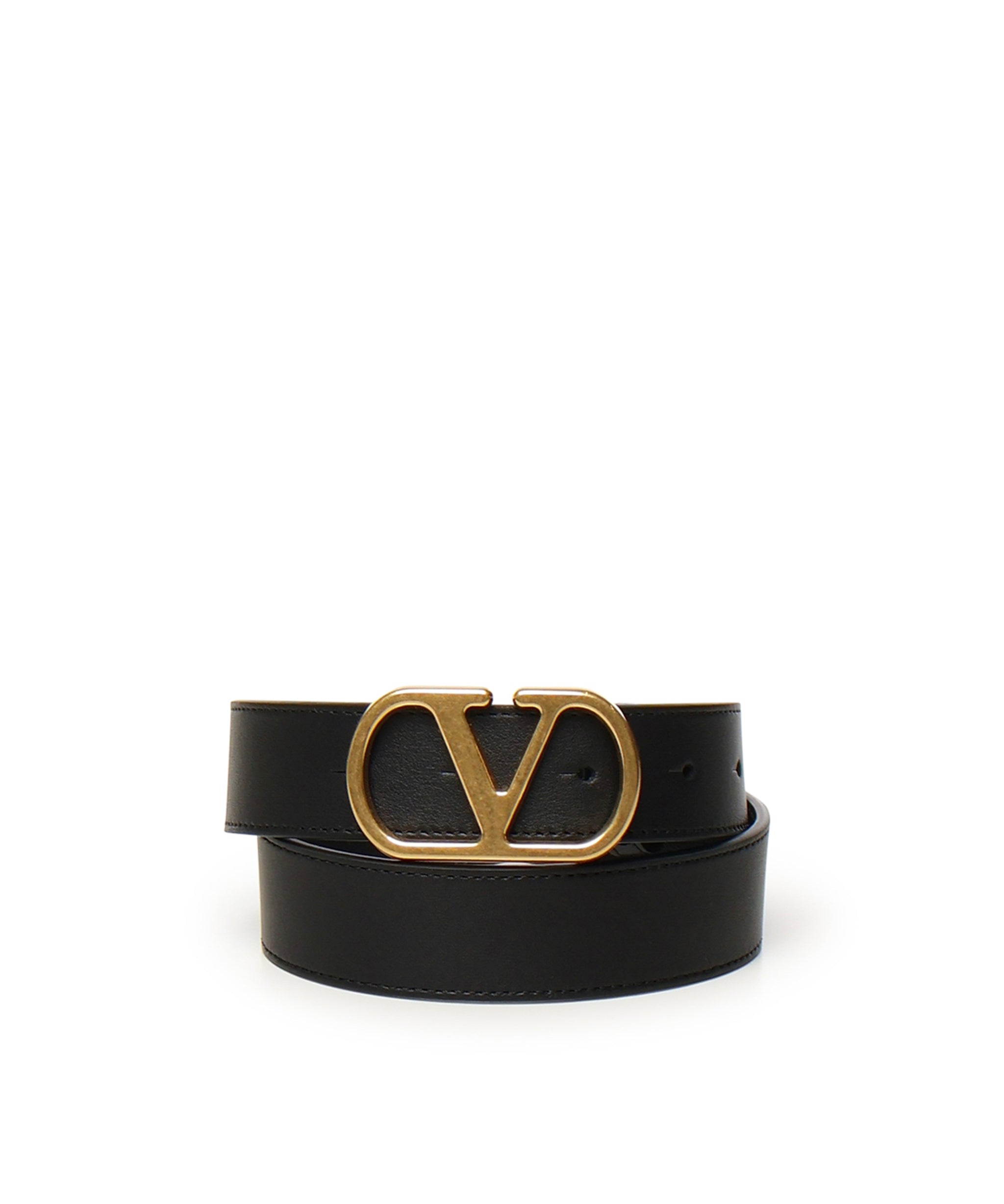 Cintura VLogo Signature in pelle<BR/> 8W2T0SM3 IYR0NO VALENTINO GARAVANI 