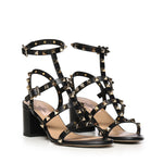 Sandalo Rockstud con cinturini in pelle 7W2S0491 VBP0NO VALENTINO GARAVANI 