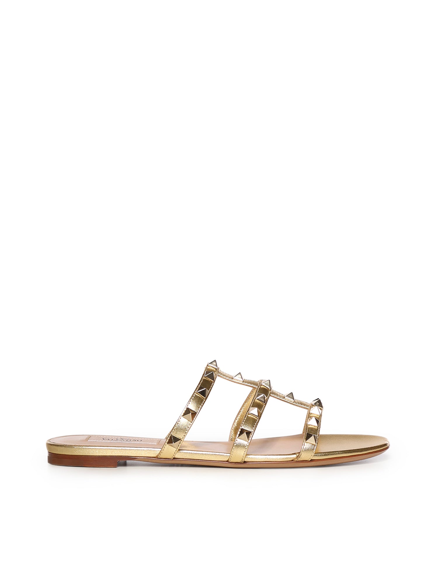 Sandalo slide Rockstud in nappa laminata 7W2S0C49 QKHI8M VALENTINO GARAVANI 