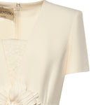 Abito midi in Crepe Couture con applicazione floreale 8B0VAKG5 1CFA03 VALENTINO GARAVANI 