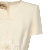 Abito midi in Crepe Couture con applicazione floreale 8B0VAKG5 1CFA03 VALENTINO GARAVANI 