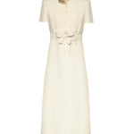 Abito midi in Crepe Couture con applicazione floreale 8B0VAKG5 1CFA03 VALENTINO GARAVANI 