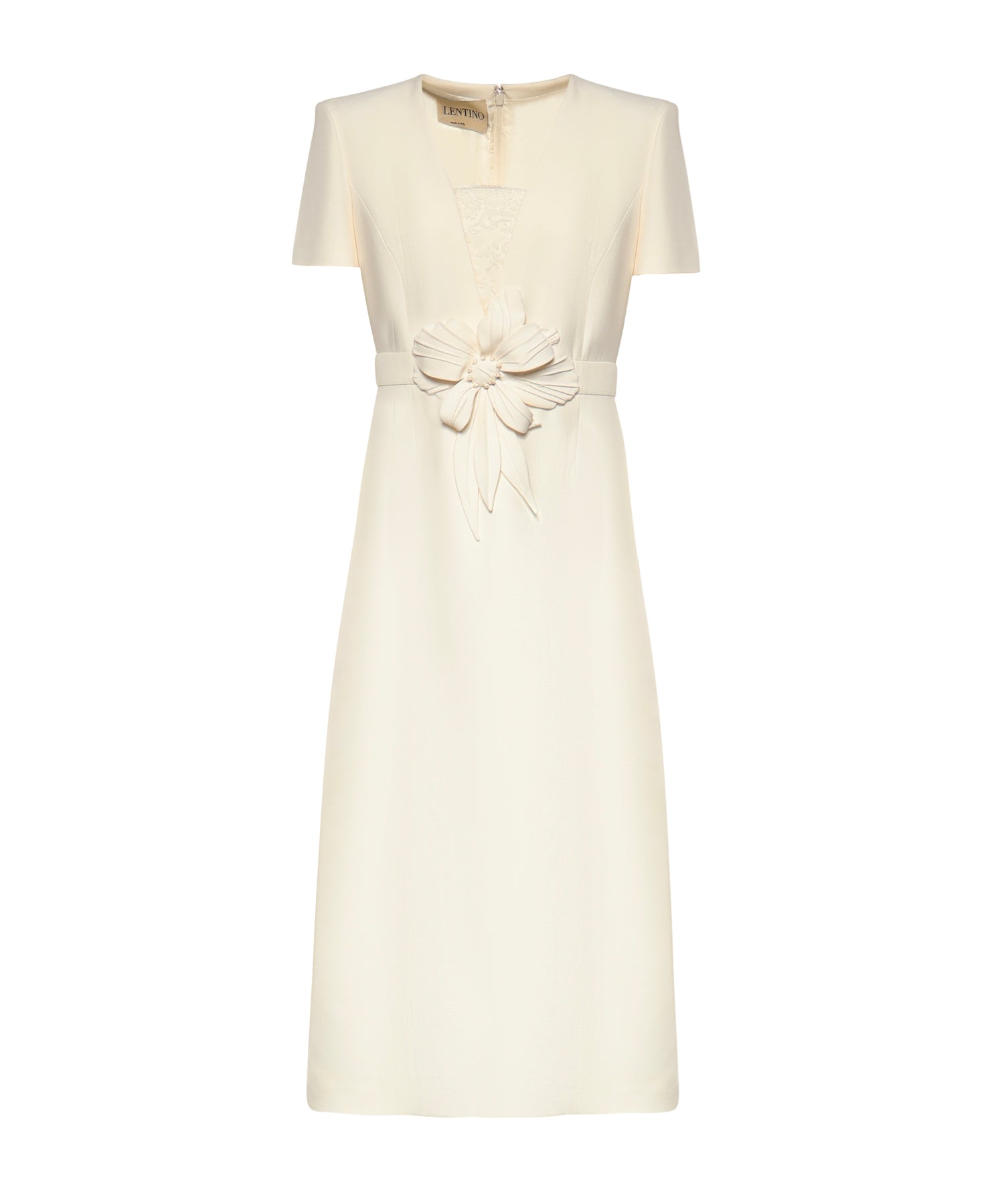 Abito midi in Crepe Couture con applicazione floreale 8B0VAKG5 1CFA03 VALENTINO GARAVANI 