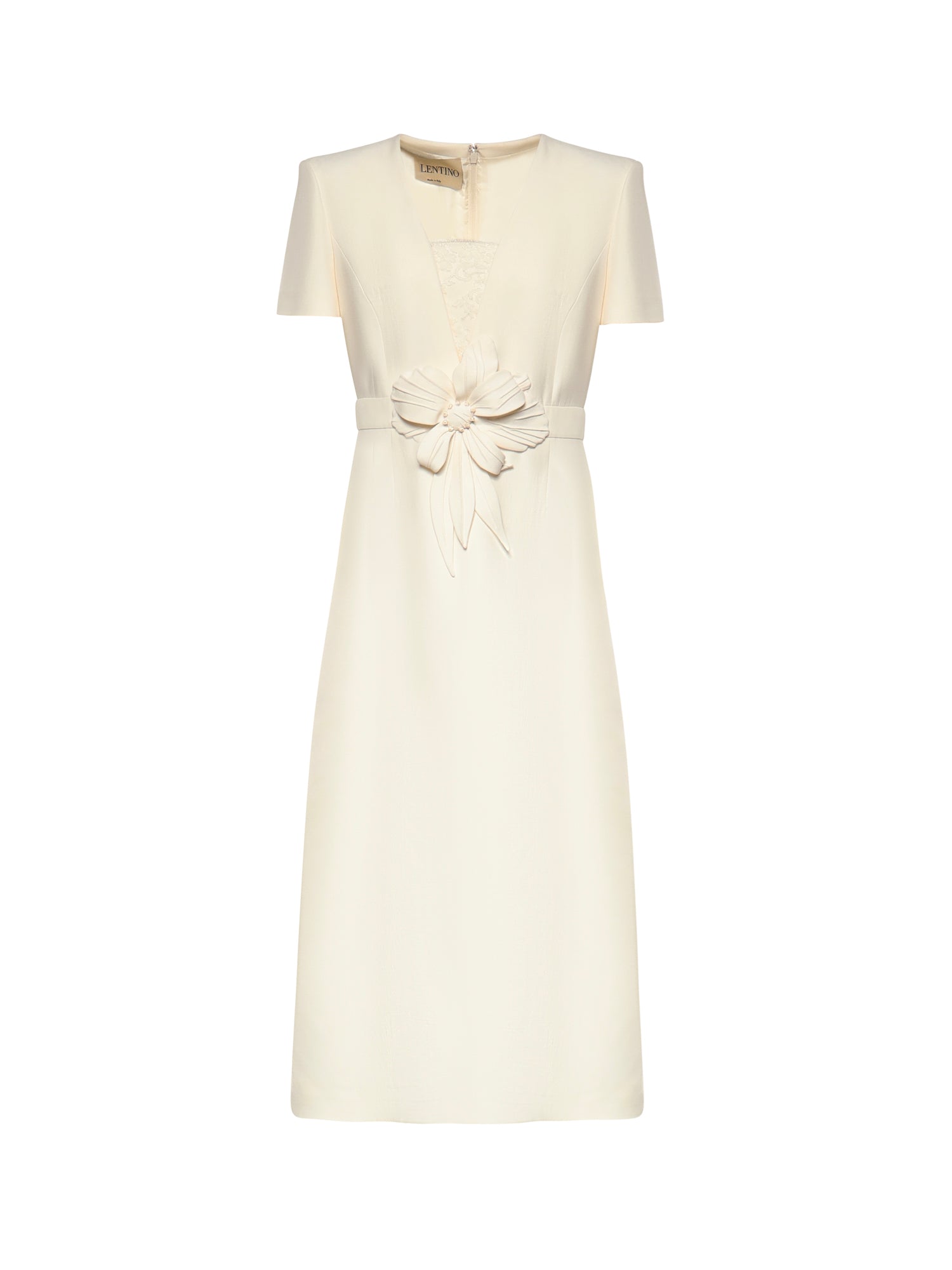 Abito midi in Crepe Couture con applicazione floreale 8B0VAKG5 1CFA03 VALENTINO GARAVANI 