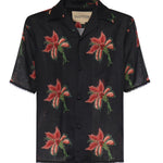 Camicia in lino con stampa Papier Floral 8V3AAN11 BA7D5Y VALENTINO GARAVANI 