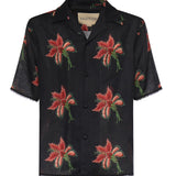 Camicia in lino con stampa Papier Floral 8V3AAN11 BA7D5Y VALENTINO GARAVANI 