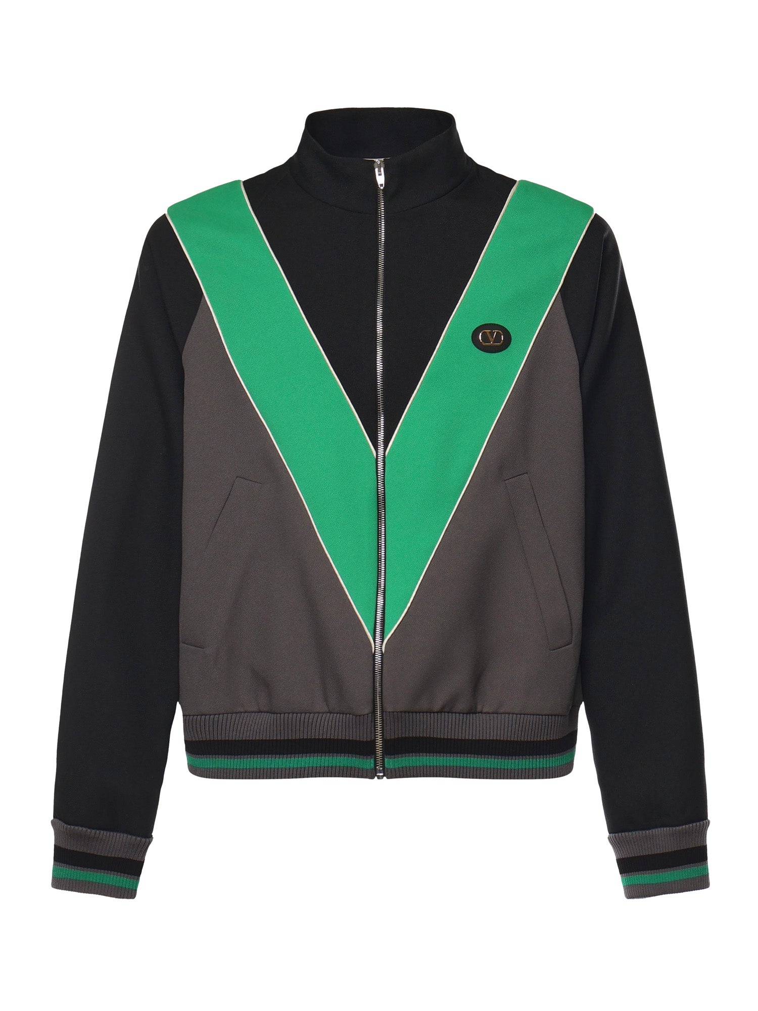Felpa in nylon con V intarsiata 8V3MF29L AYYC2P VALENTINO GARAVANI 
