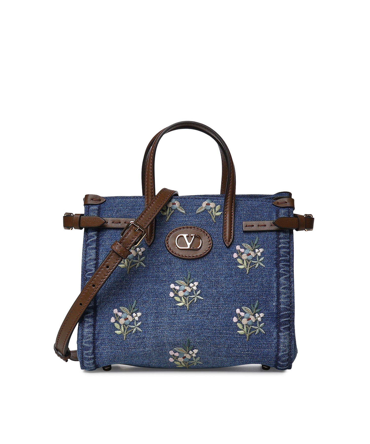 Borsa shopping piccola Valentino Garavani Antibes in denim ricamata 8W0B0R20 AXEAXM VALENTINO GARAVANI 