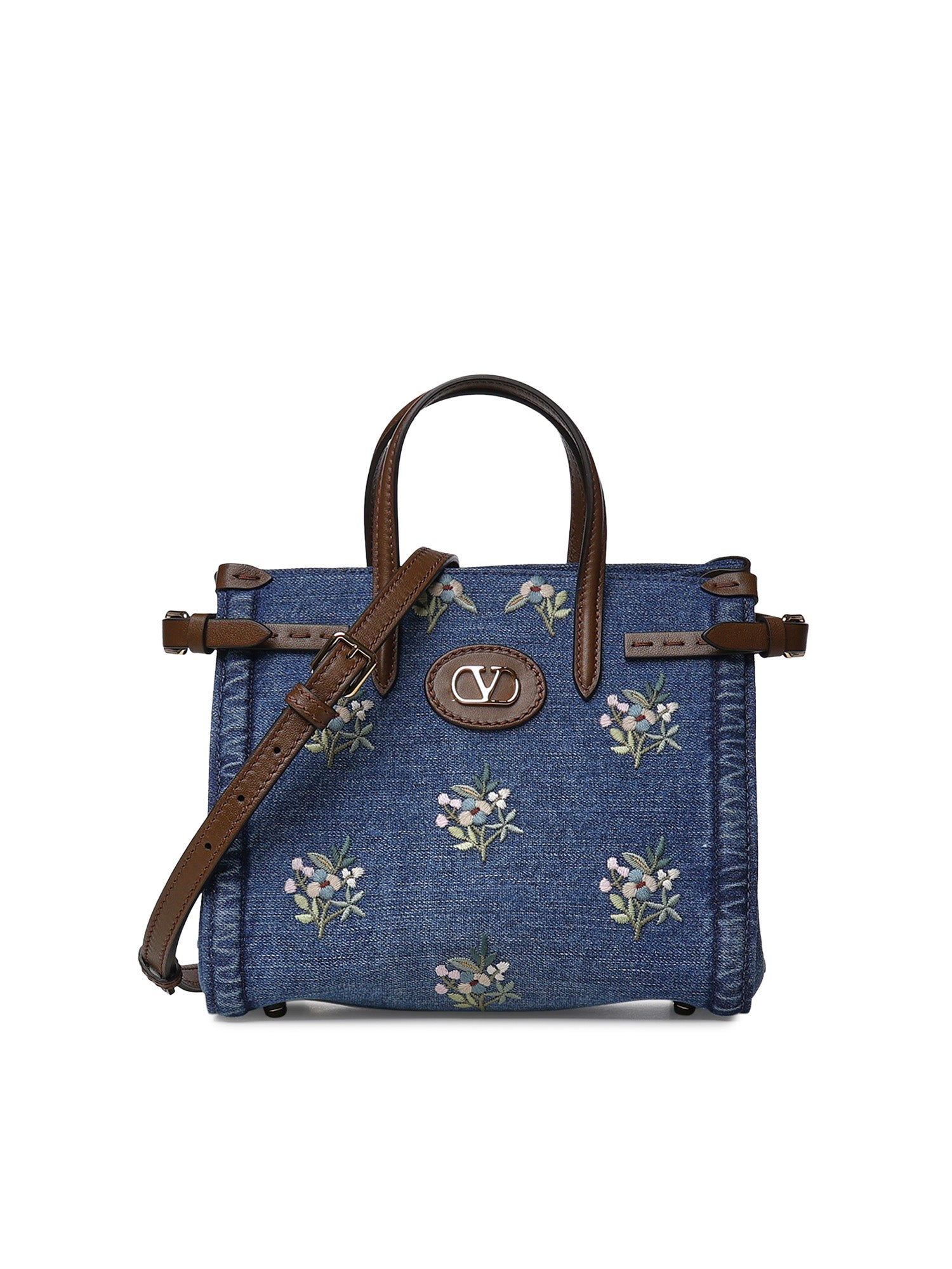 Borsa shopping piccola Valentino Garavani Antibes in denim ricamata 8W0B0R20 AXEAXM VALENTINO GARAVANI 
