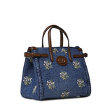 Borsa shopping piccola Valentino Garavani Antibes in denim ricamata 8W0B0R20 AXEAXM VALENTINO GARAVANI 