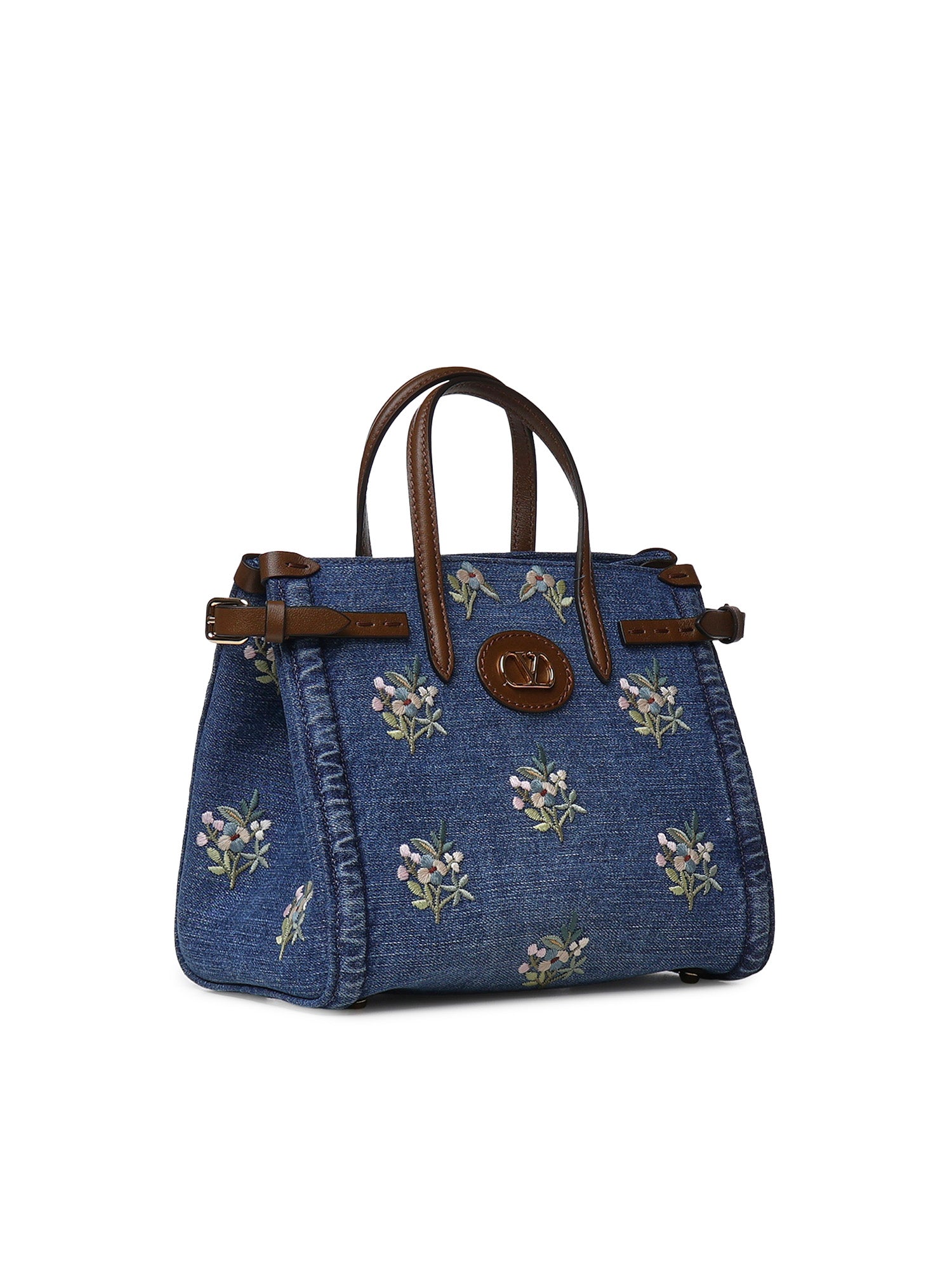 Borsa shopping piccola Valentino Garavani Antibes in denim ricamata 8W0B0R20 AXEAXM VALENTINO GARAVANI 