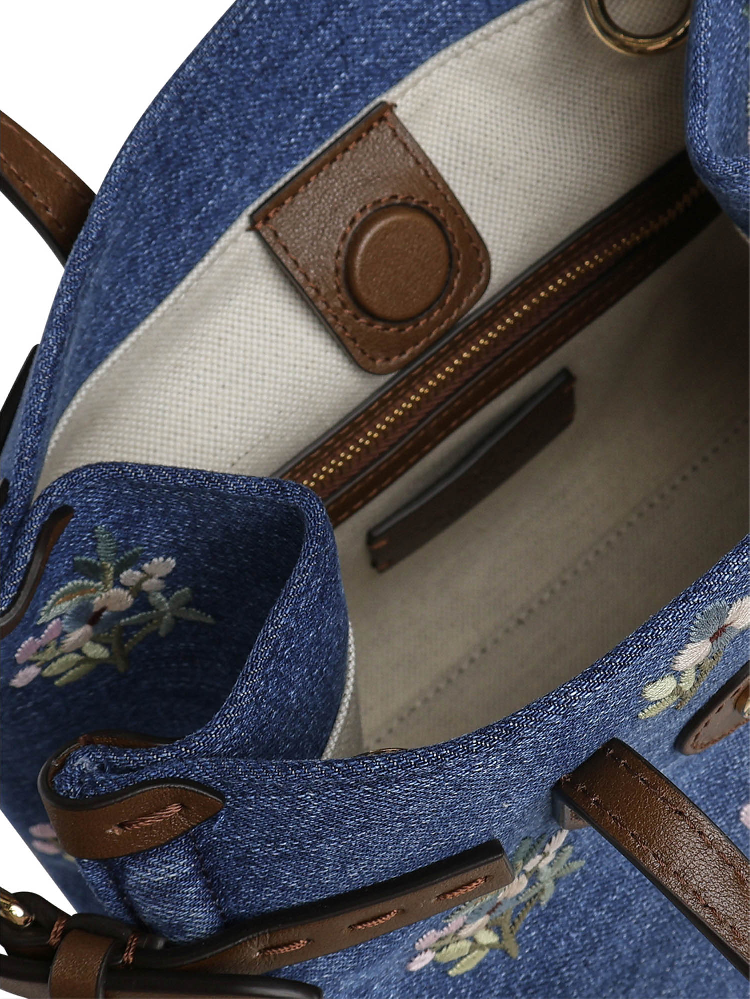 Borsa shopping piccola Valentino Garavani Antibes in denim ricamata 8W0B0R20 AXEAXM VALENTINO GARAVANI 