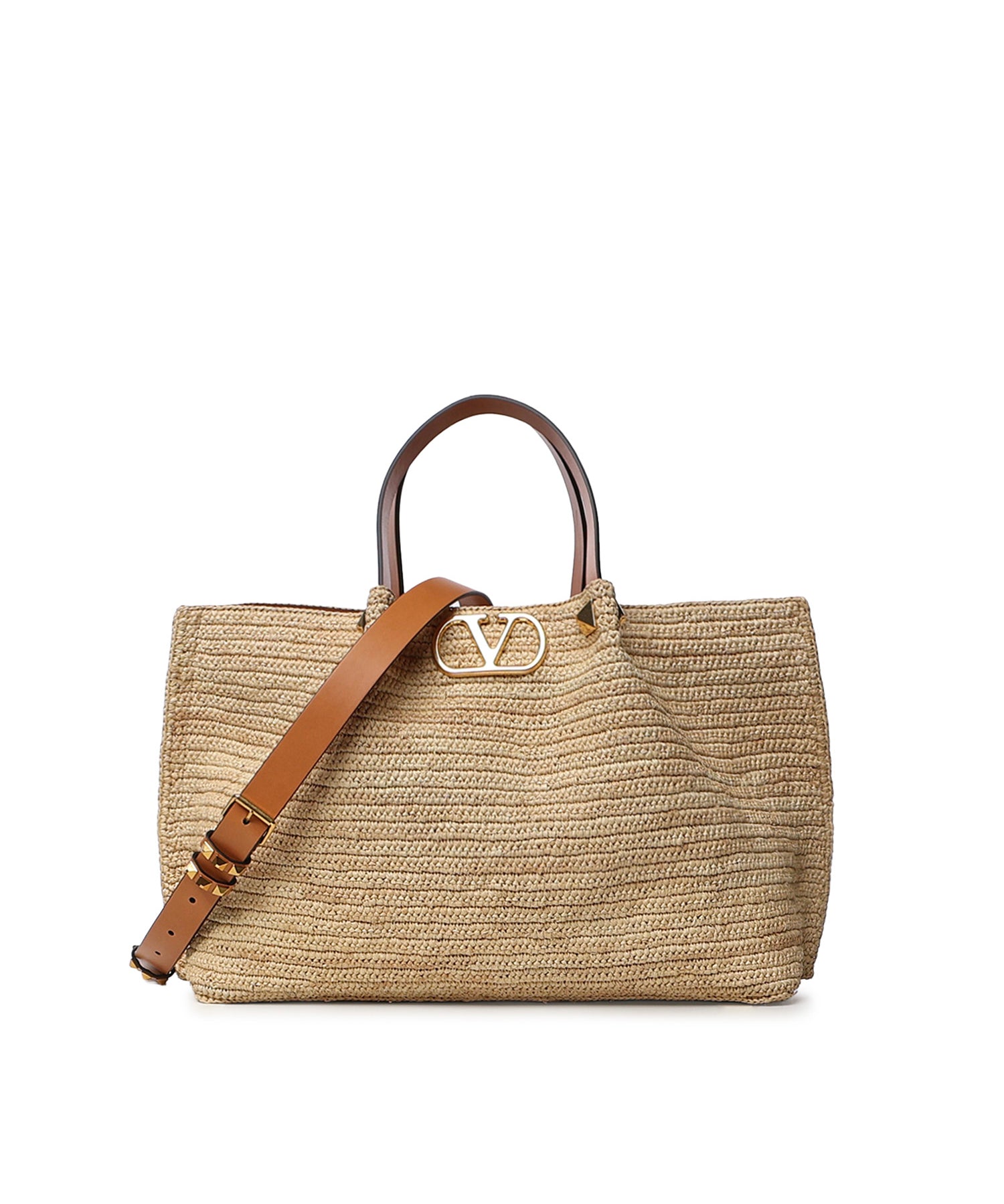 Borsa shopping media in rafia 8W2B0T01 QCLQZW VALENTINO GARAVANI 