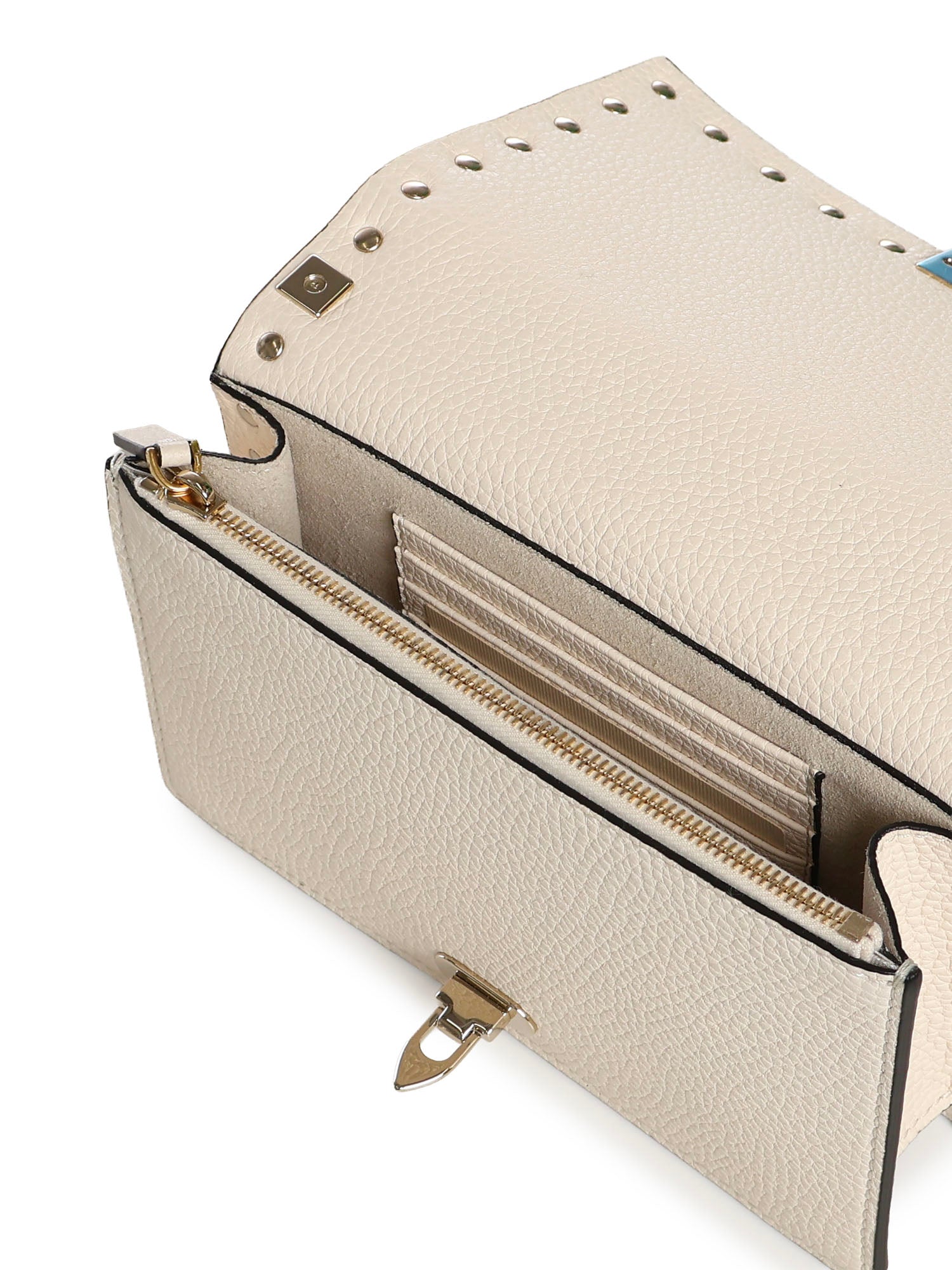 Mini bag con catena Rockstud in vitello granato 8W2P0Y59 VSHI16 VALENTINO GARAVANI 