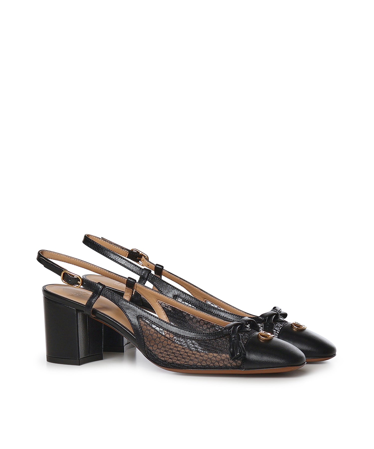 Décolleté slingback Valet Du Roi in rete e capretto 8W2S0MH9 PDY0NO VALENTINO GARAVANI 