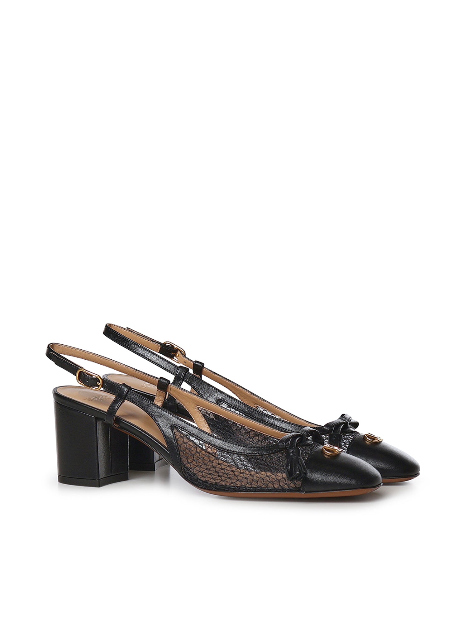 Décolleté slingback Valet Du Roi in rete e capretto 8W2S0MH9 PDY0NO VALENTINO GARAVANI 