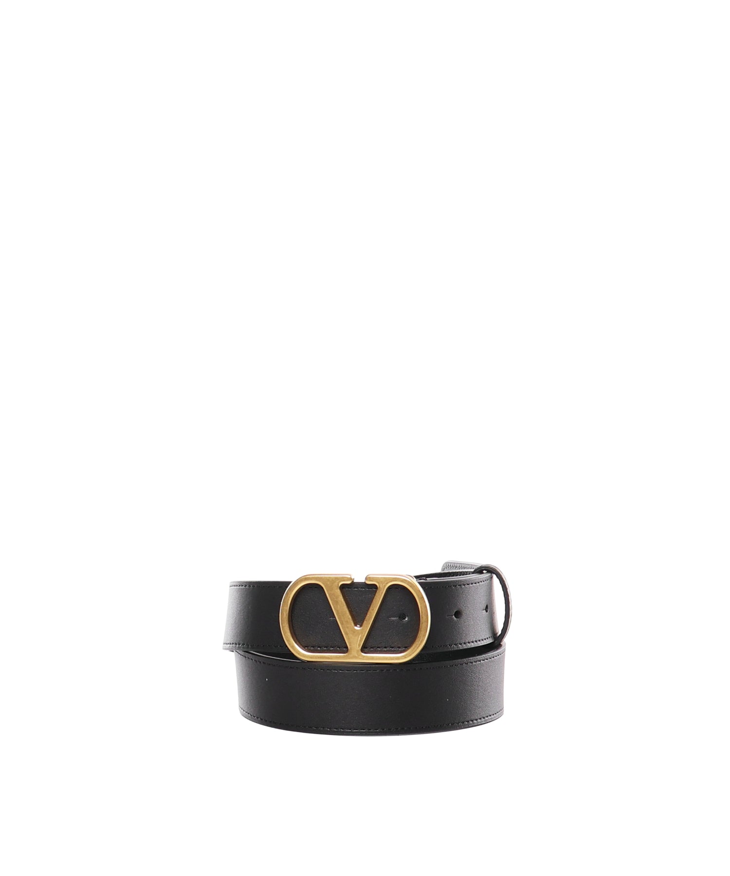 Cintura VLogo Signature in pelle<BR/> 8W2T0SM3 IYR0NO VALENTINO GARAVANI 