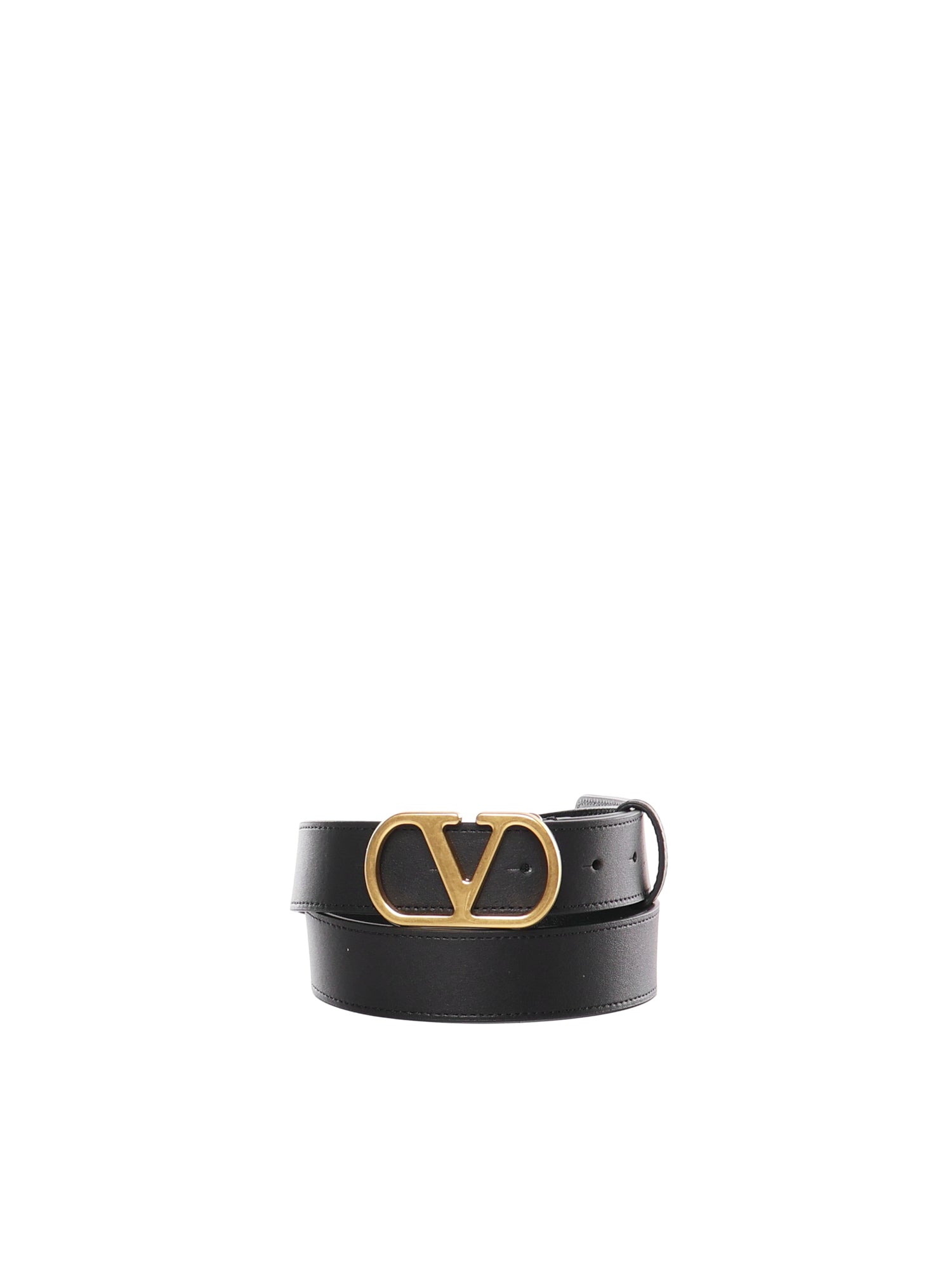 Cintura VLogo Signature in pelle<BR/> 8W2T0SM3 IYR0NO VALENTINO GARAVANI 