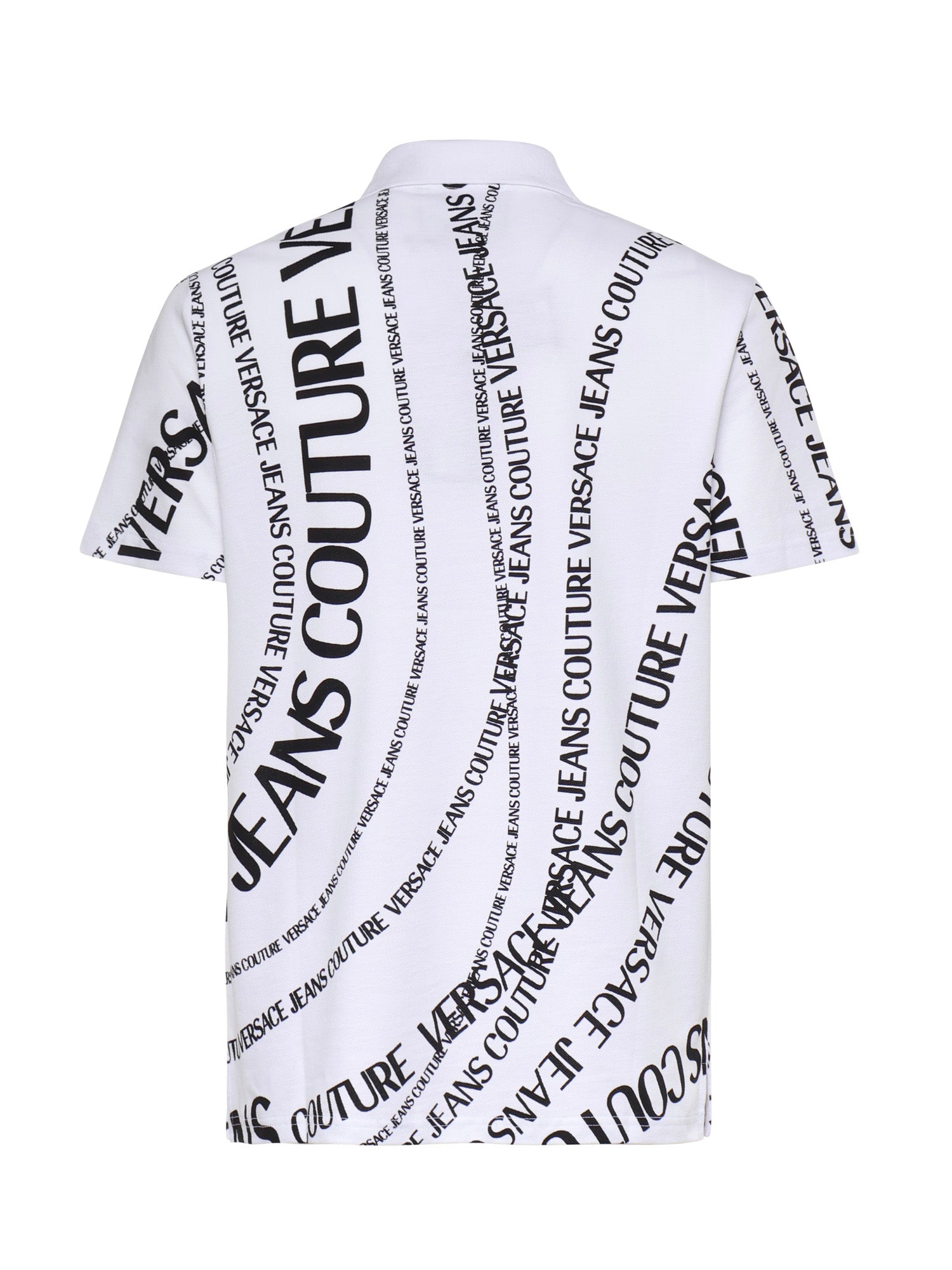 Polo in piqué di cotone con stampa 80GAG6R0 JS556L02 VERSACE JEANS COUTURE 