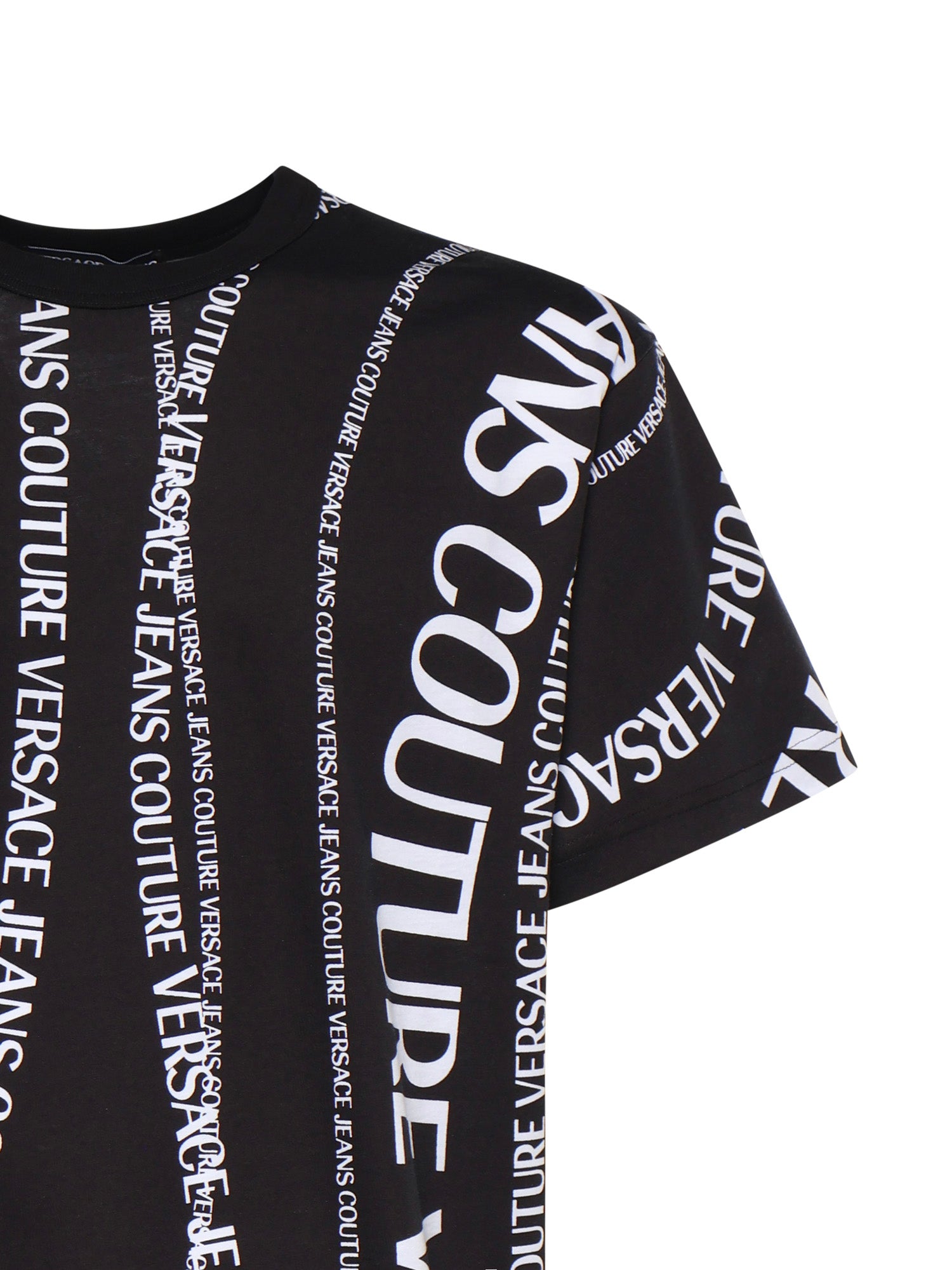 T-shirt in jersey di cotone con stampa 80GAH6R0 JS555L01 VERSACE JEANS COUTURE 