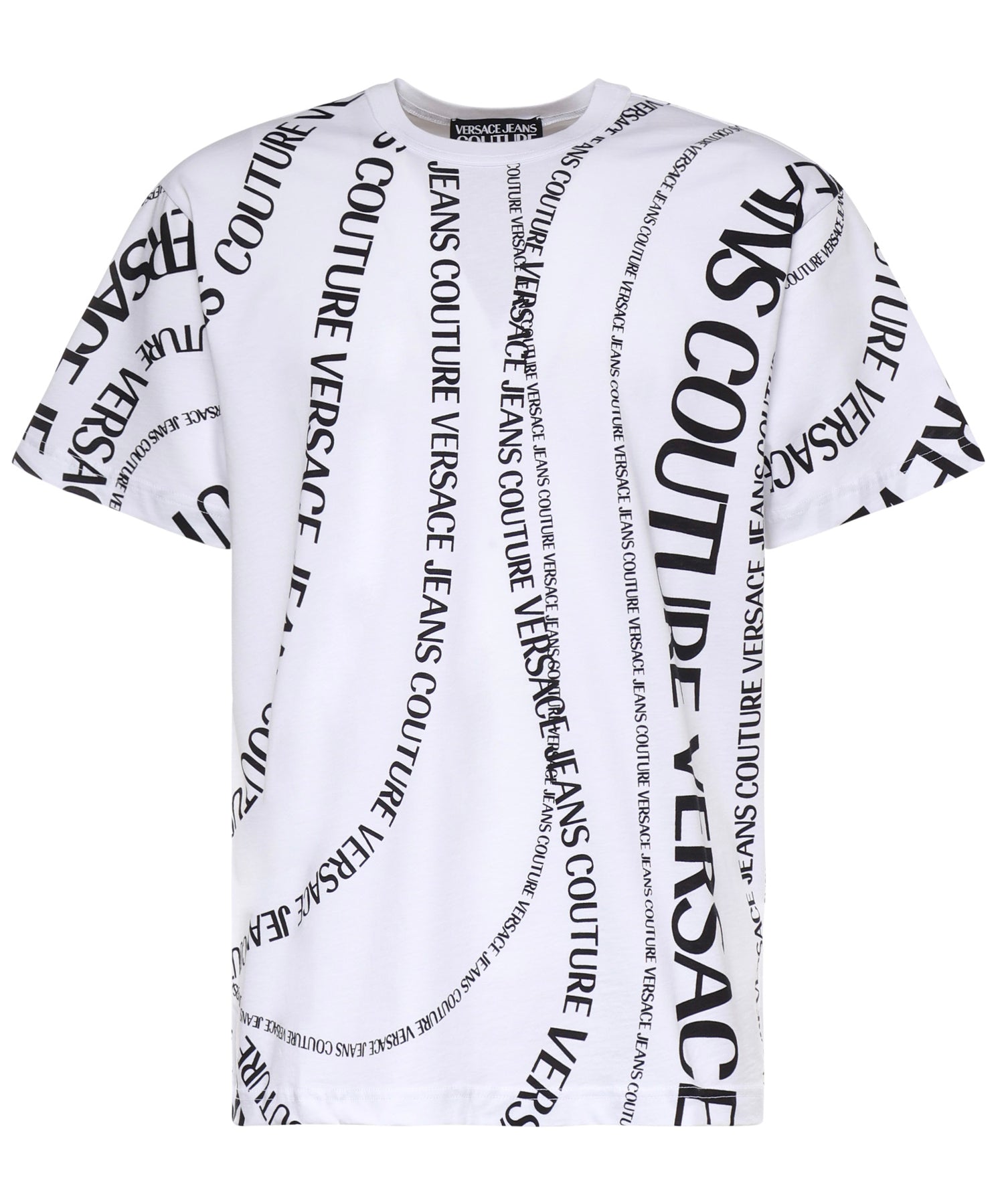 T-shirt in jersey di cotone con stampa 80GAH6R0 JS555L02 VERSACE JEANS COUTURE 