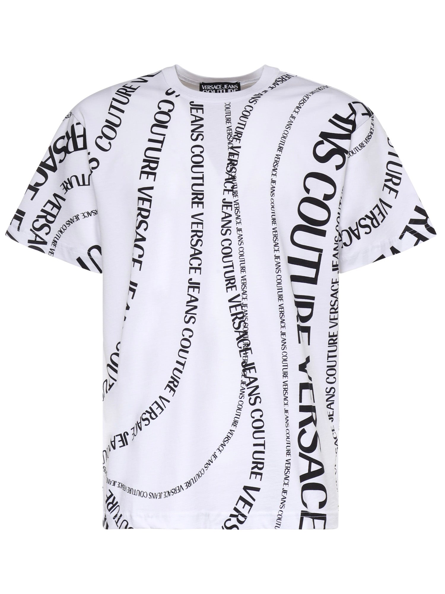 T-shirt in jersey di cotone con stampa 80GAH6R0 JS555L02 VERSACE JEANS COUTURE 