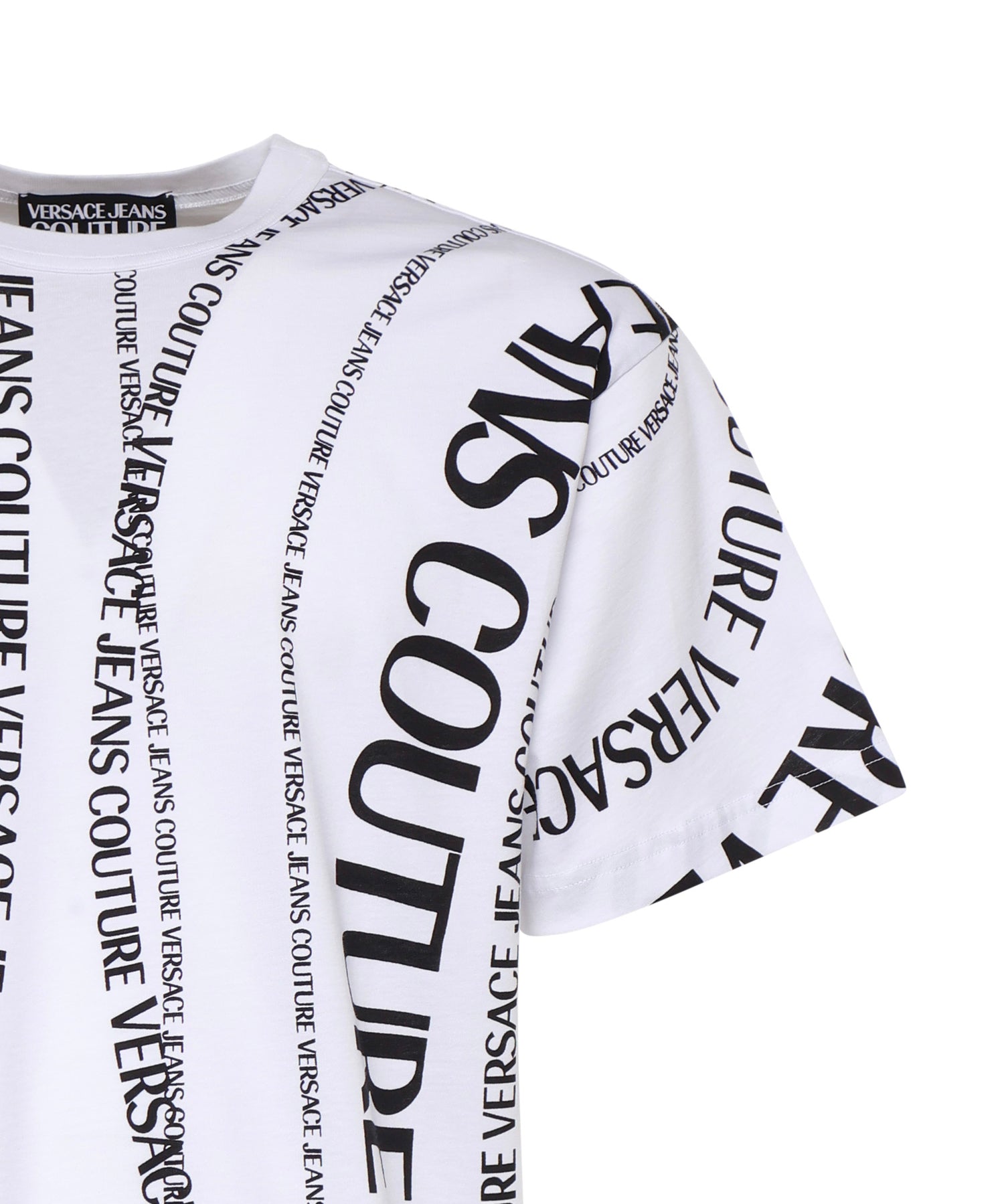T-shirt in jersey di cotone con stampa 80GAH6R0 JS555L02 VERSACE JEANS COUTURE 