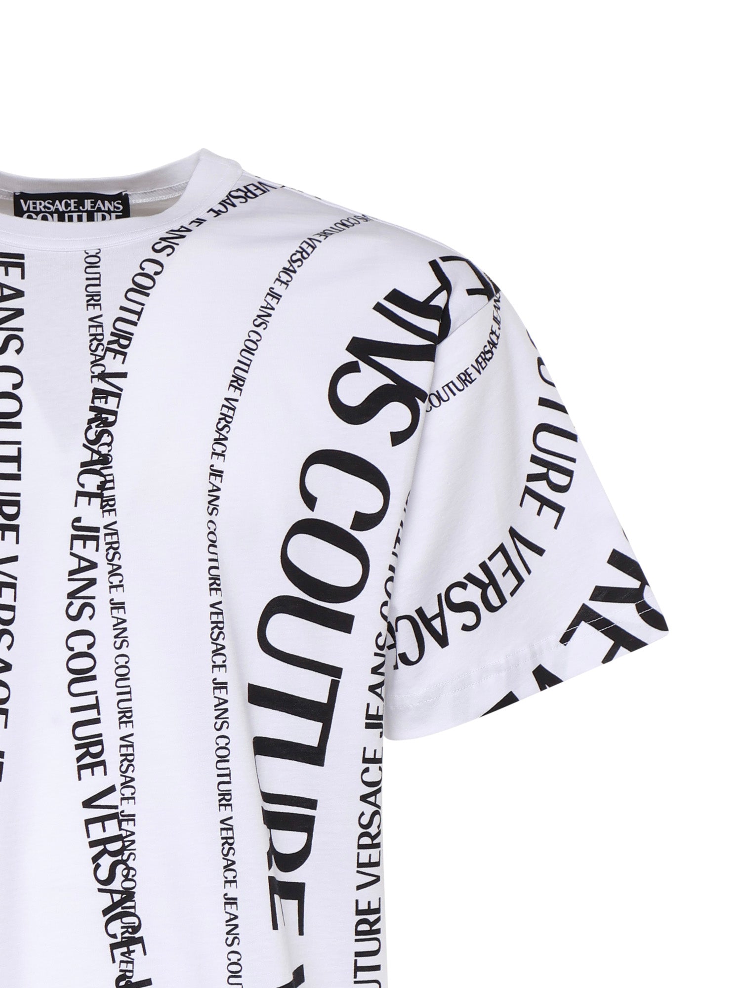 T-shirt in jersey di cotone con stampa 80GAH6R0 JS555L02 VERSACE JEANS COUTURE 