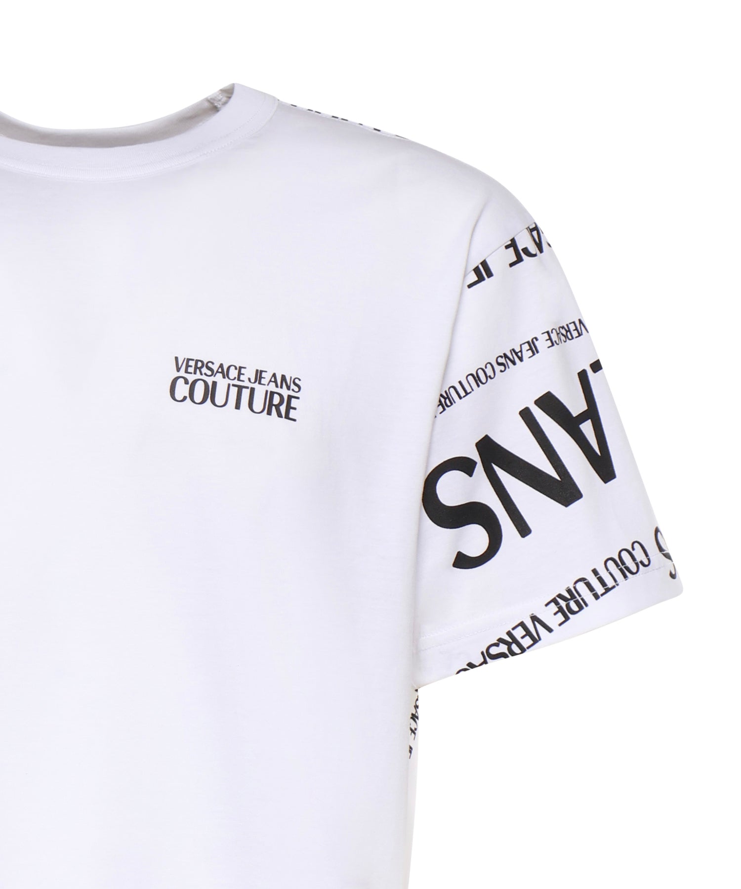 T-shirt in jersey di cotone con stampa 80GAH6R1 JS555L02 VERSACE JEANS COUTURE 
