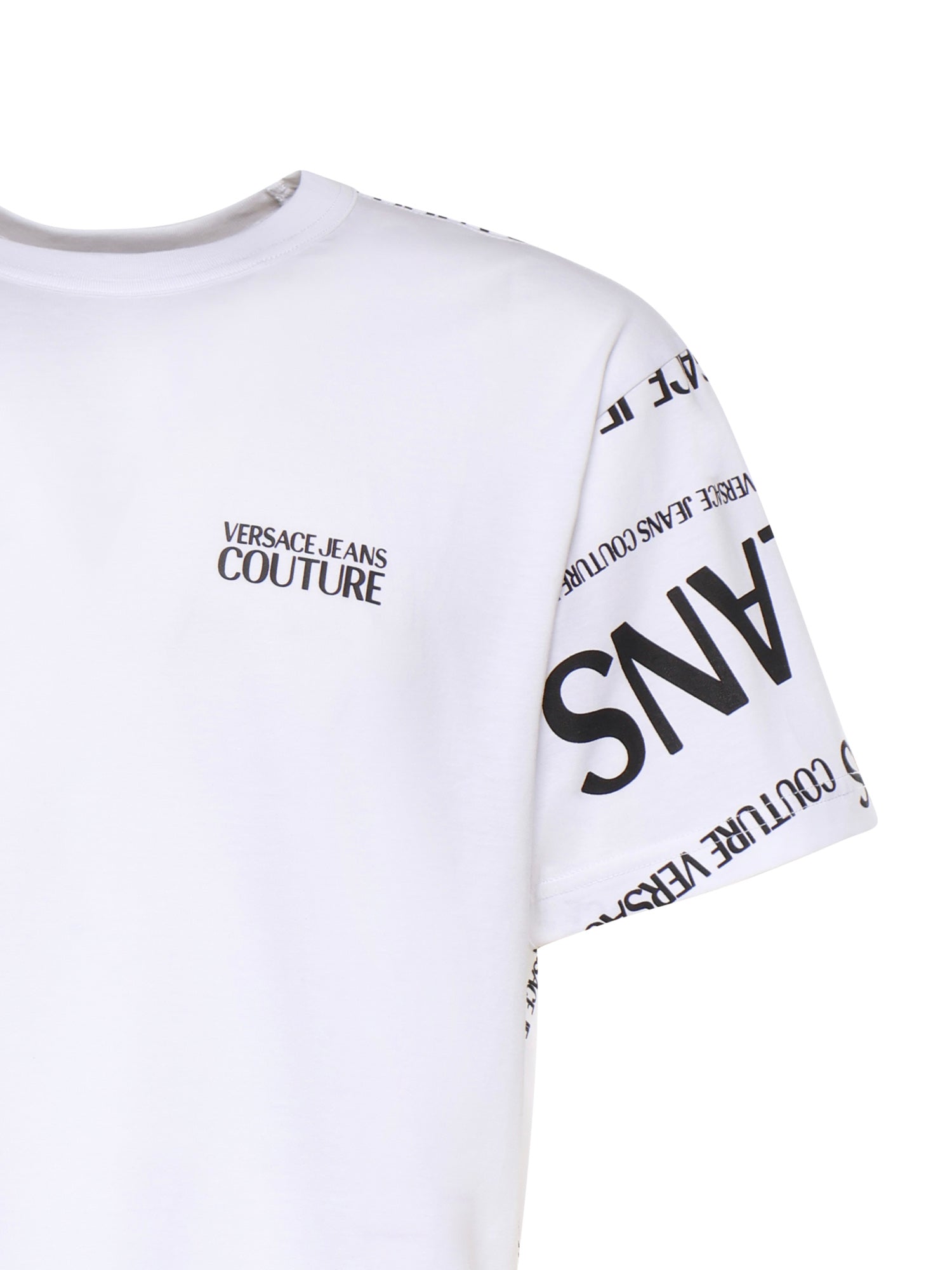 T-shirt in jersey di cotone con stampa 80GAH6R1 JS555L02 VERSACE JEANS COUTURE 