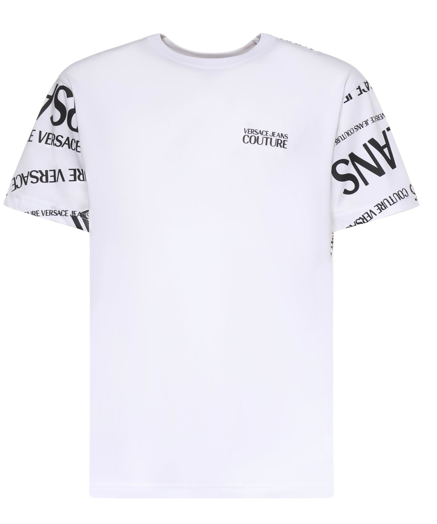 T-shirt in jersey di cotone con stampa 80GAH6R1 JS555L02 VERSACE JEANS COUTURE 