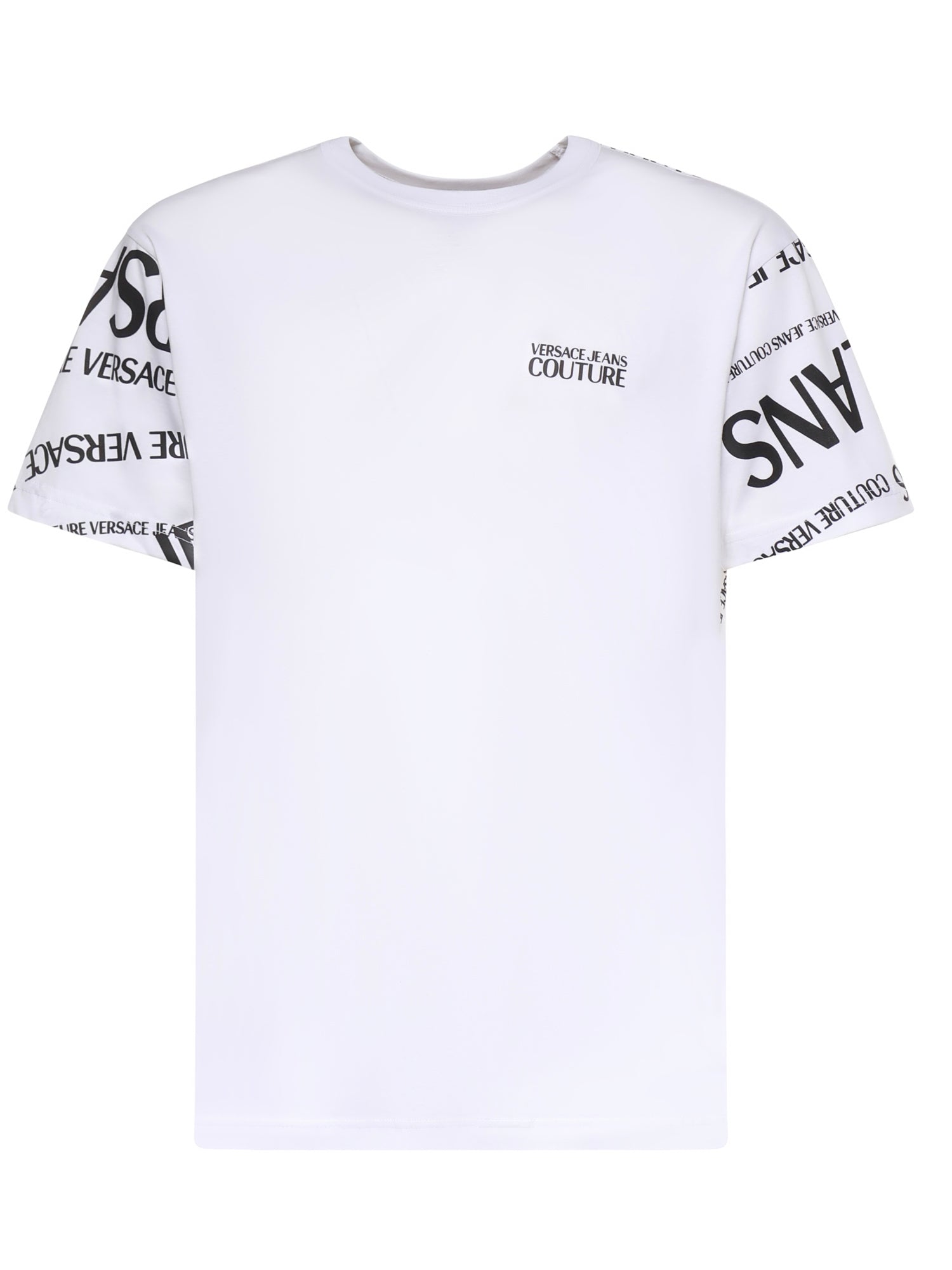 T-shirt in jersey di cotone con stampa 80GAH6R1 JS555L02 VERSACE JEANS COUTURE 