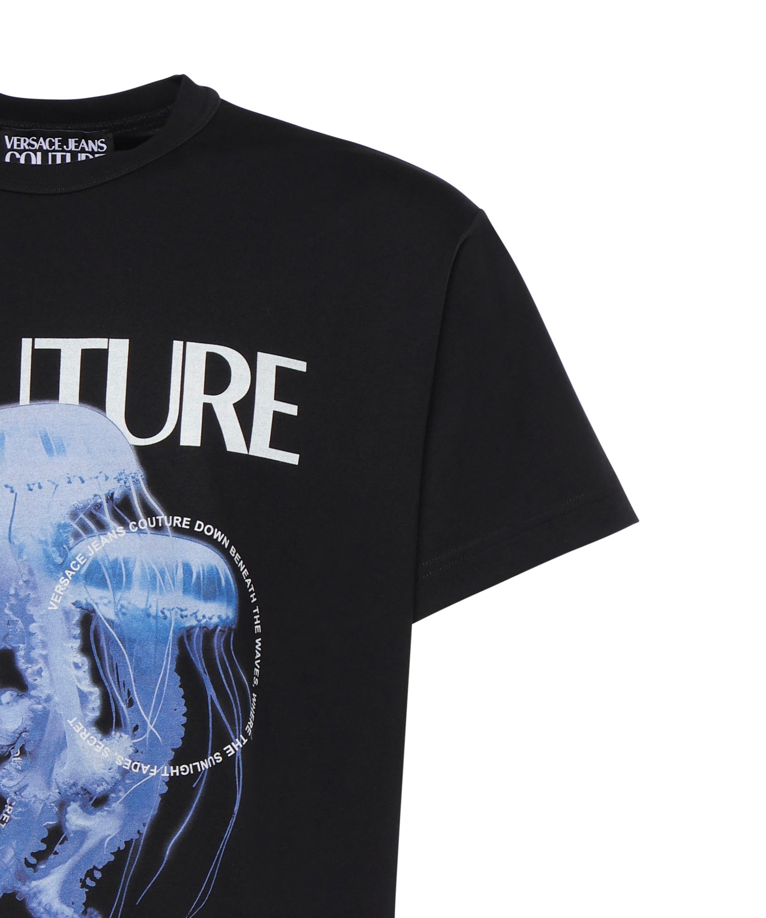T-shirt in jersey di cotone con stampa 80GAHD07 CJ01Z899 VERSACE JEANS COUTURE 