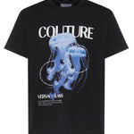 T-shirt in jersey di cotone con stampa 80GAHD07 CJ01Z899 VERSACE JEANS COUTURE 