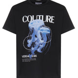 T-shirt in jersey di cotone con stampa 80GAHD07 CJ01Z899 VERSACE JEANS COUTURE 