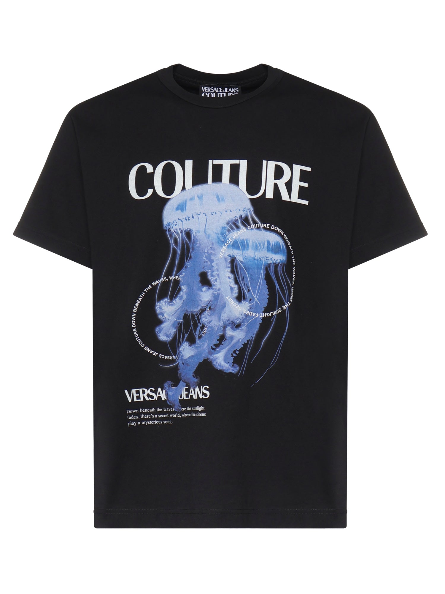 T-shirt in jersey di cotone con stampa 80GAHD07 CJ01Z899 VERSACE JEANS COUTURE 