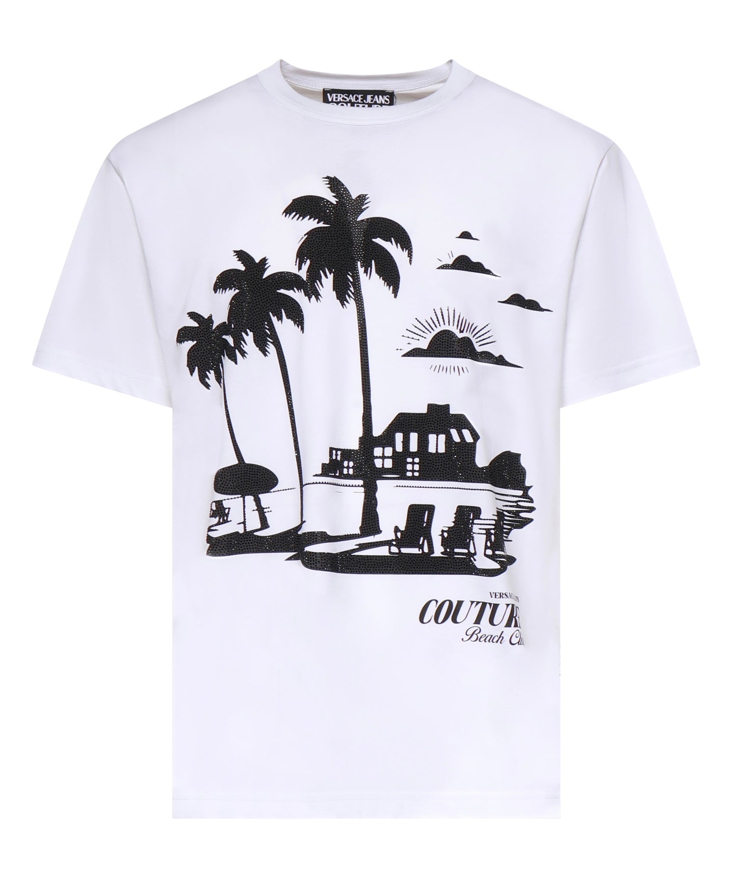 T-shirt in jersey di cotone con stampa 80GAHT11 CJ00T3 VERSACE JEANS COUTURE 